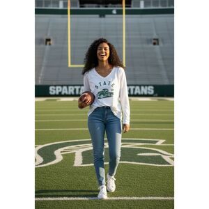 Life is Good State Long Sleeve Tee XL White Green Truck Graphic Michigan State V